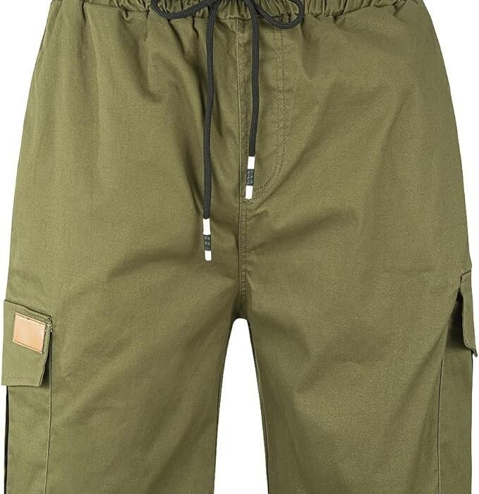 Cargo Shorts Cotton Drawstring Classic Cargo Stretch Short with 6 Pockets