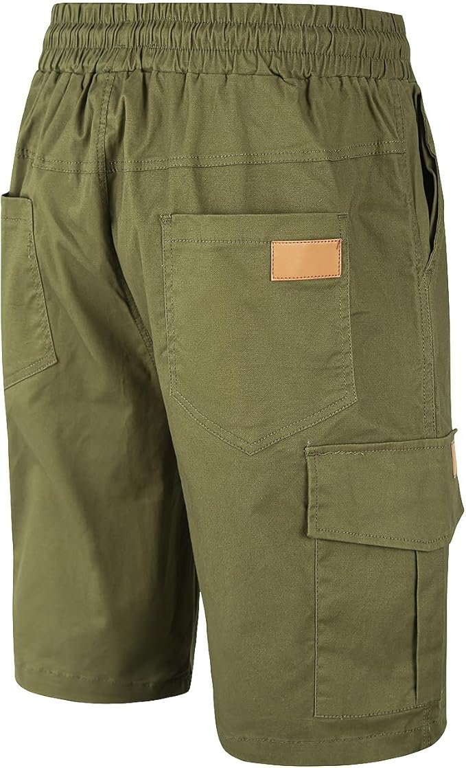 Cargo Shorts Cotton Drawstring Classic Cargo Stretch Short with 6 Pockets - Image 2