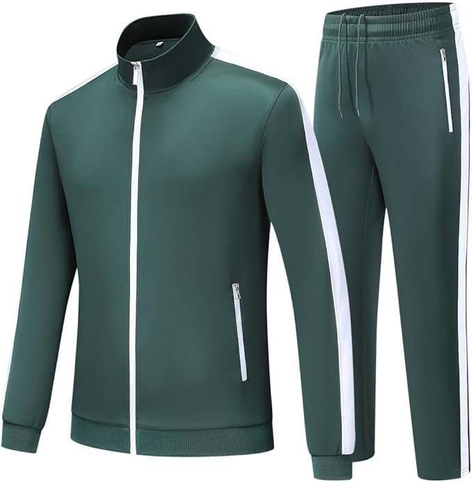 Men's Tracksuits 2 Piece Outfits  Long Sleeve Track suits Athletic  Active Sports Sets