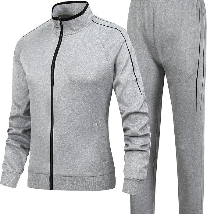 2 Pieces Athletic Tracksuit Full-Zip Workout Sweatsuit with Active Jackets and Pants for Women's
